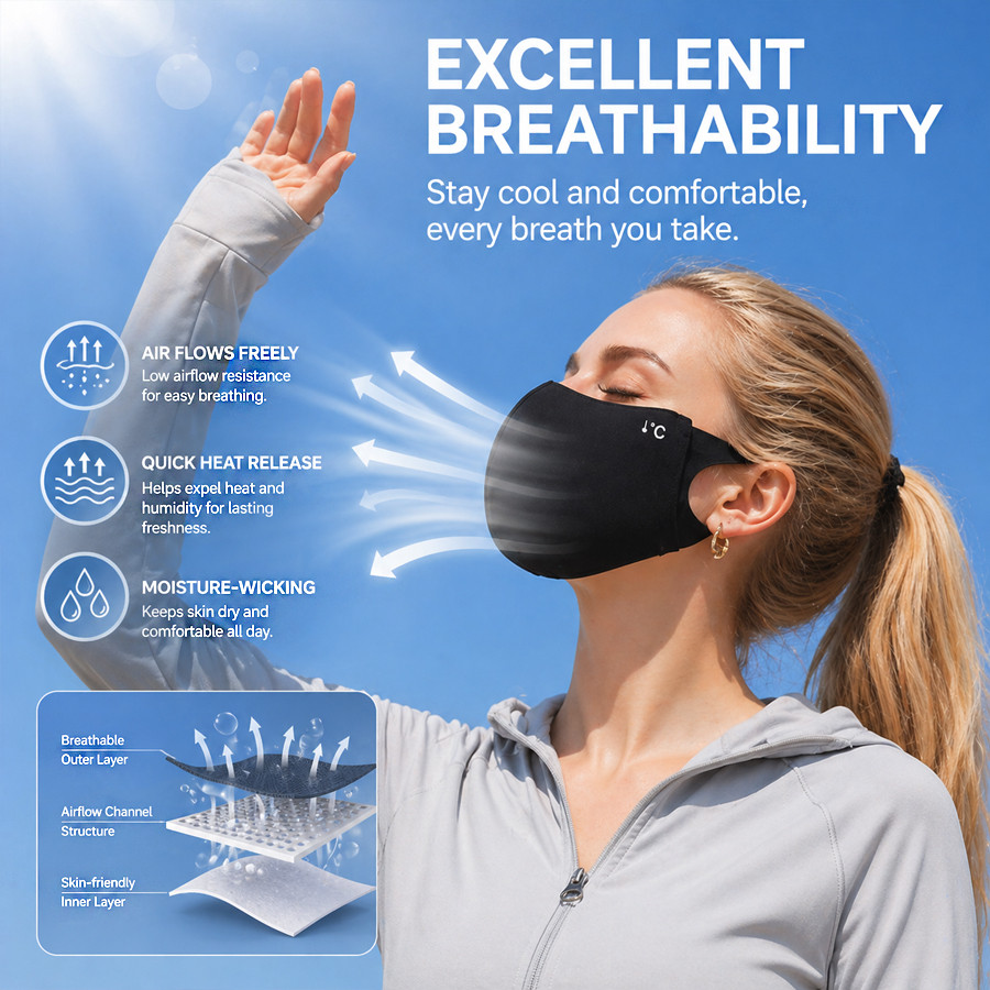 Cooling Summer Sun Mask Outdoo - Sports Mask Breathable ulasan dan harga