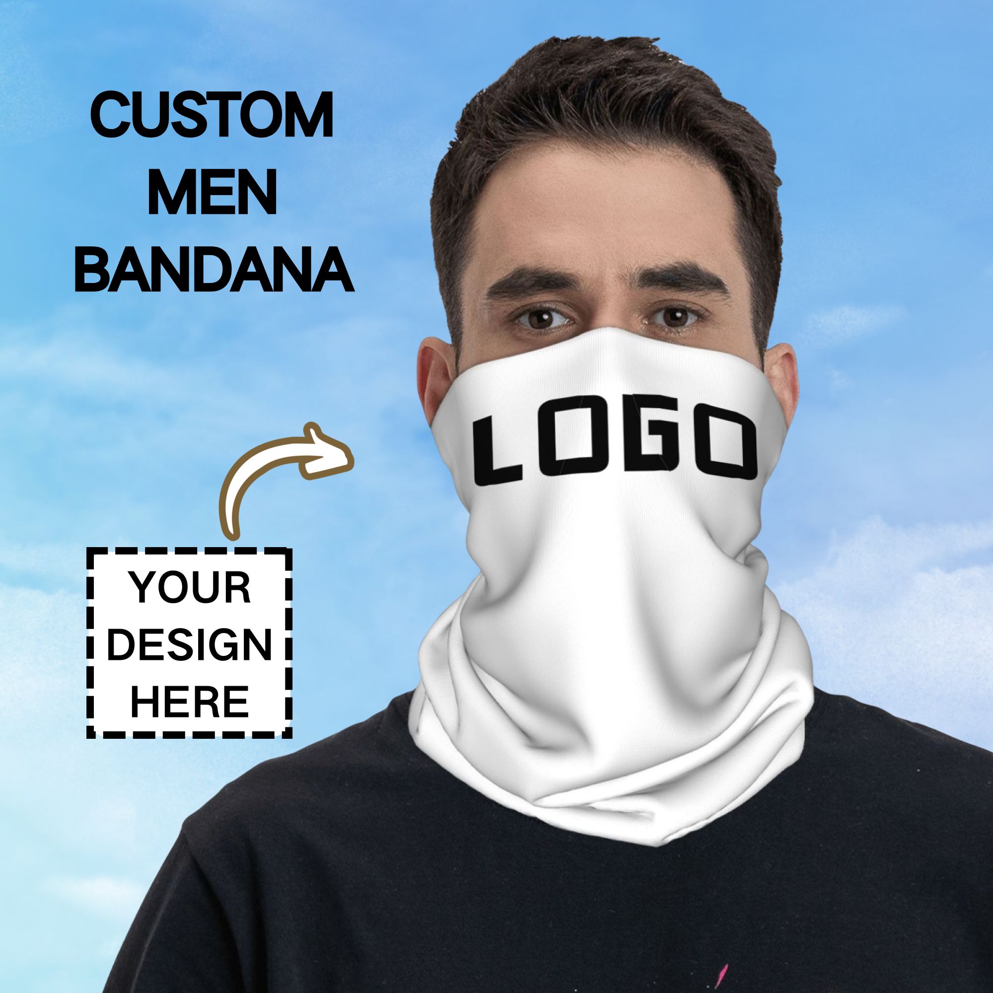 Custom Photo Logo Seamless Nec - Neck Gaiter Face Cover ulasan dan harga