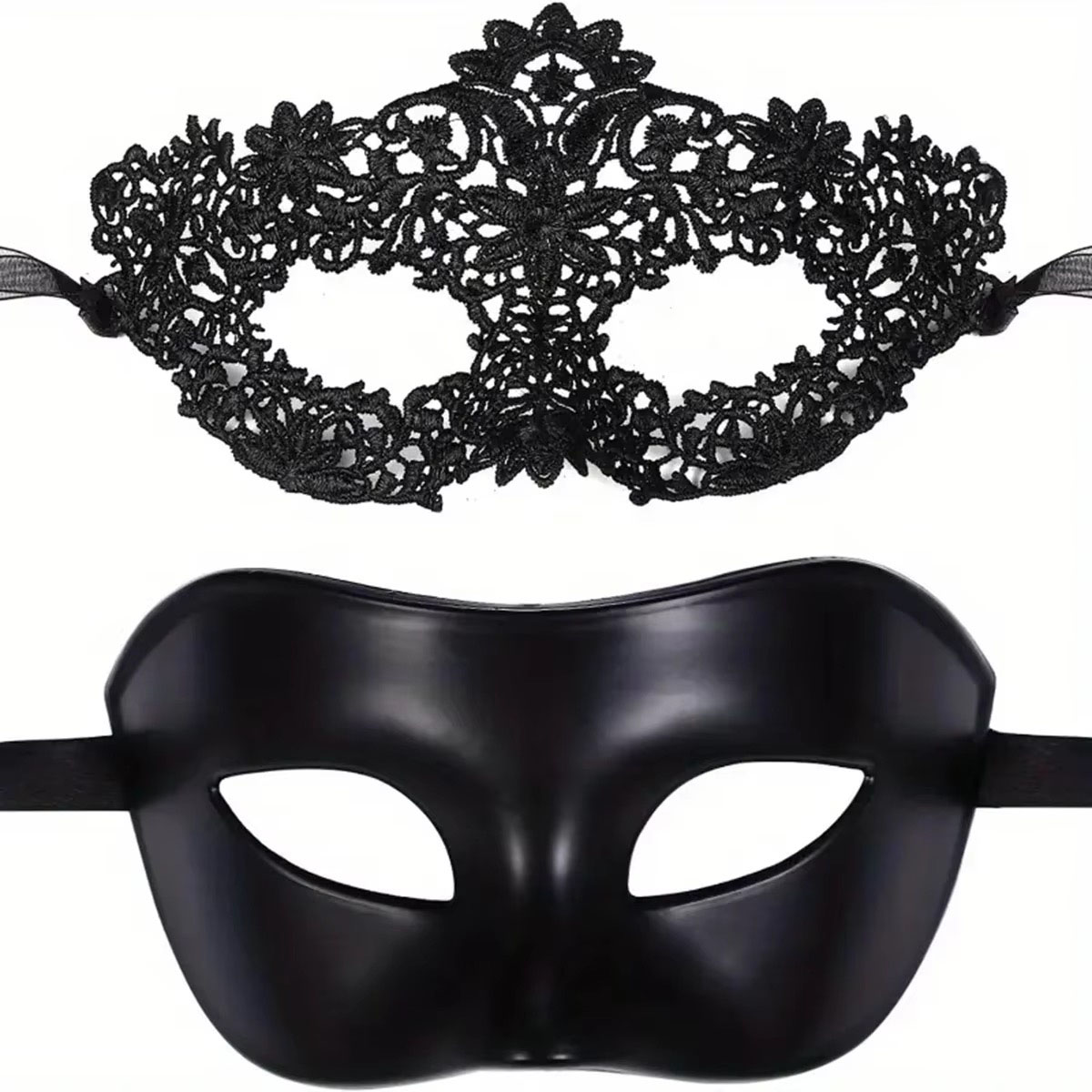2pcs Elegant Black Lace Masque - Black Face Mask Pack ulasan dan harga