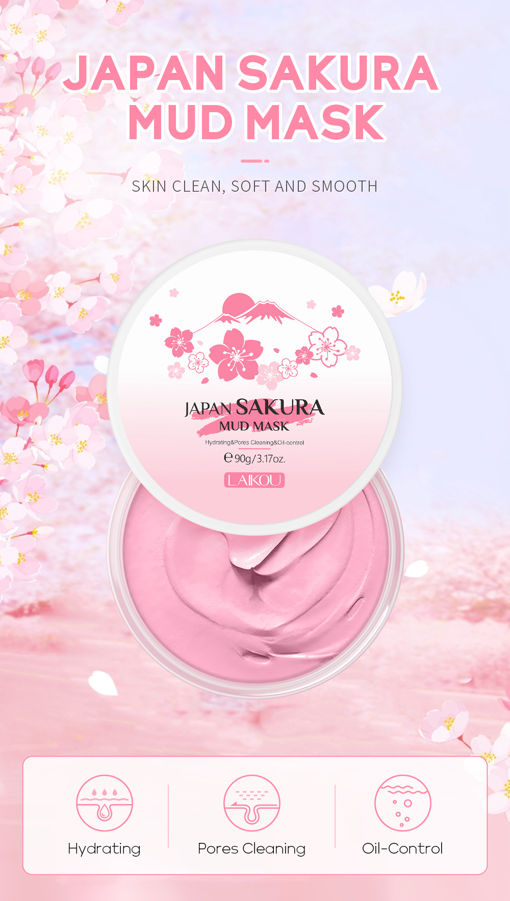 LAIKOU Sakura Clay Mask 25g/90 - Dust Mask Construction ulasan dan harga