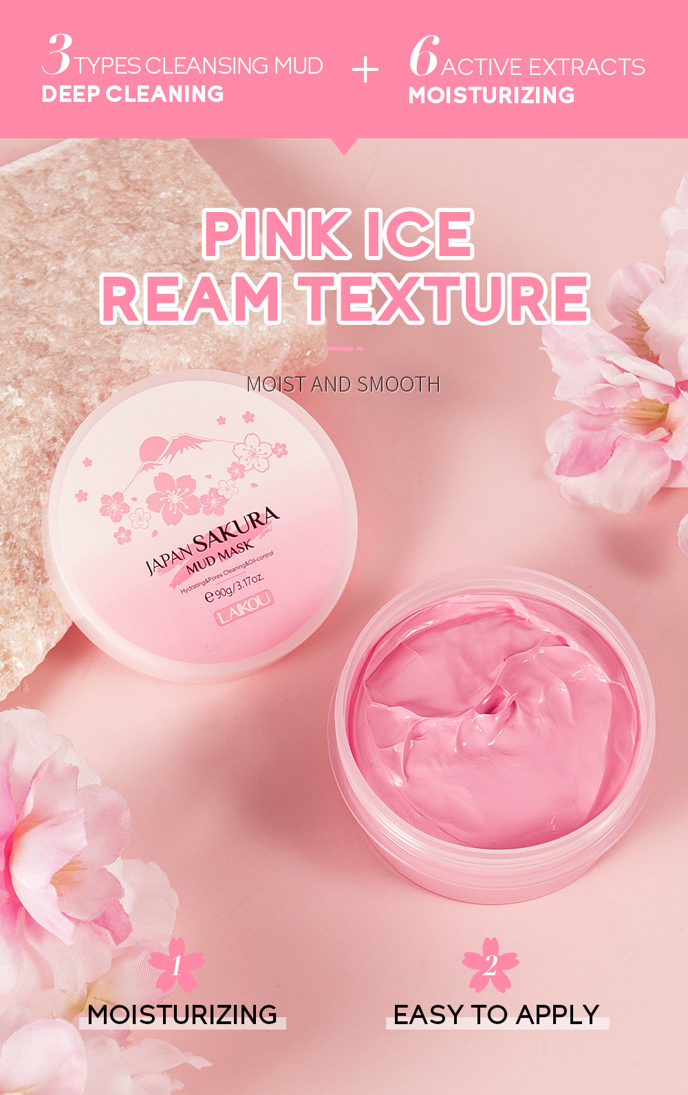LAIKOU Sakura Clay Mask 25g/90 - Dust Mask Construction ulasan dan harga