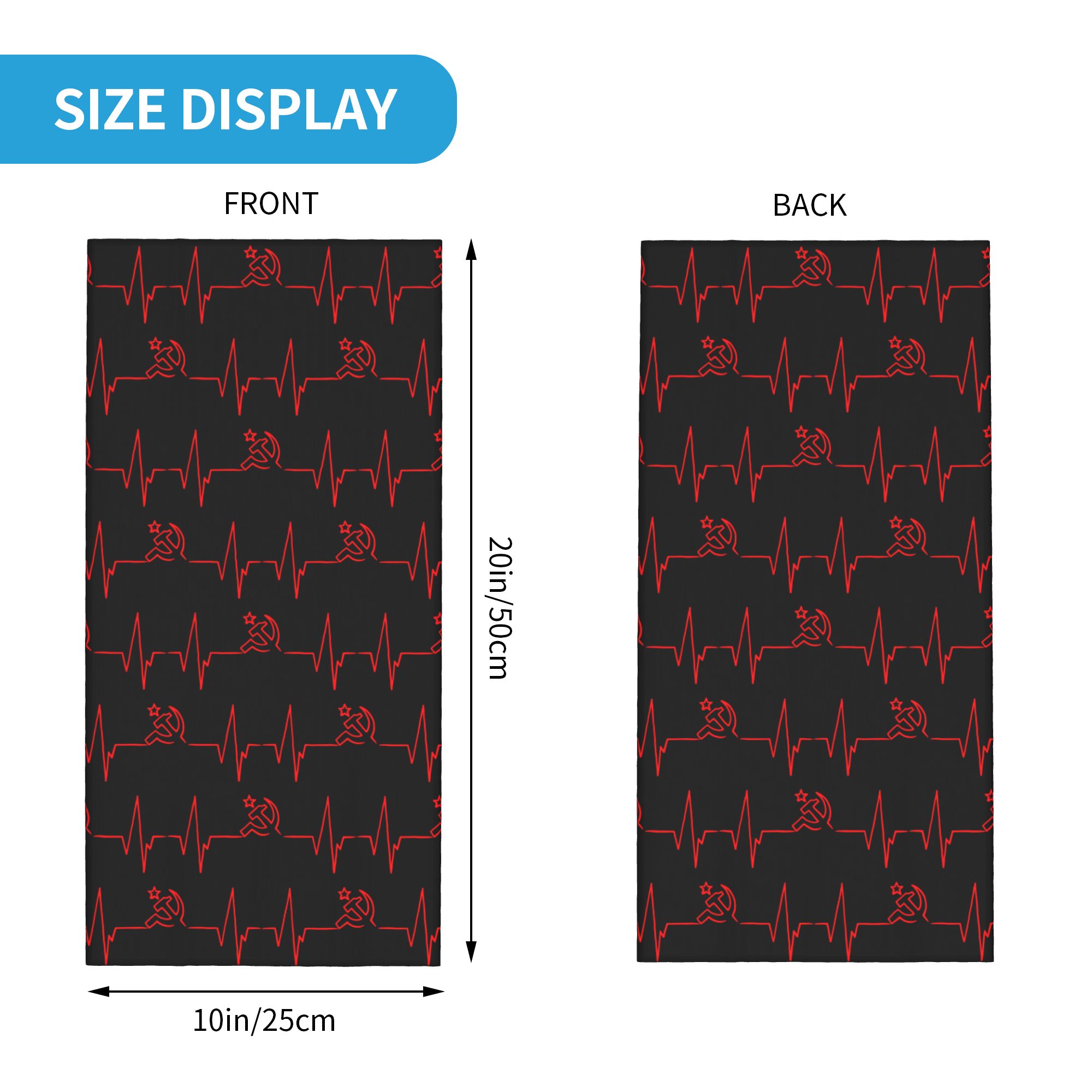 Custom Heartbeat Russian Flag  - Neck Gaiter Face Cover ulasan dan harga