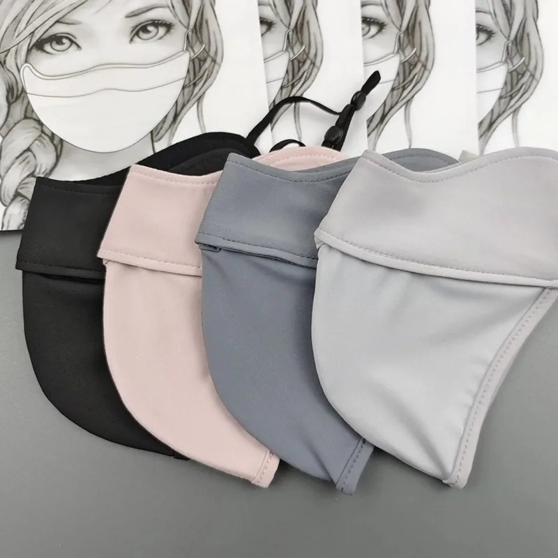 UV Protection Solid Ice Silk F - Sports Mask Breathable ulasan dan harga