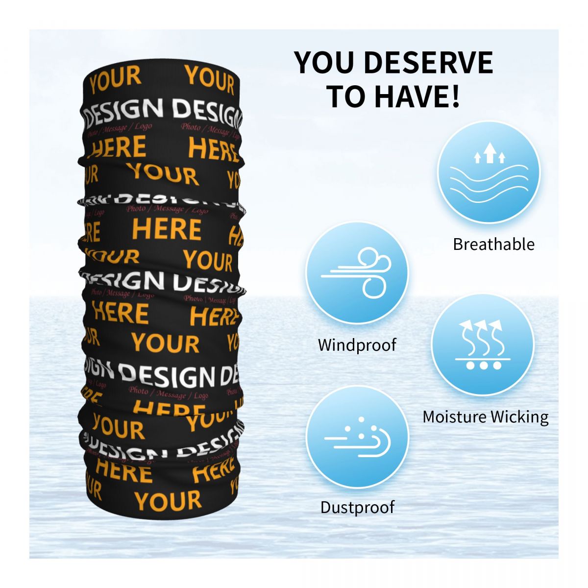 Custom Your Design Here Bandan - Neck Gaiter Face Cover ulasan dan harga