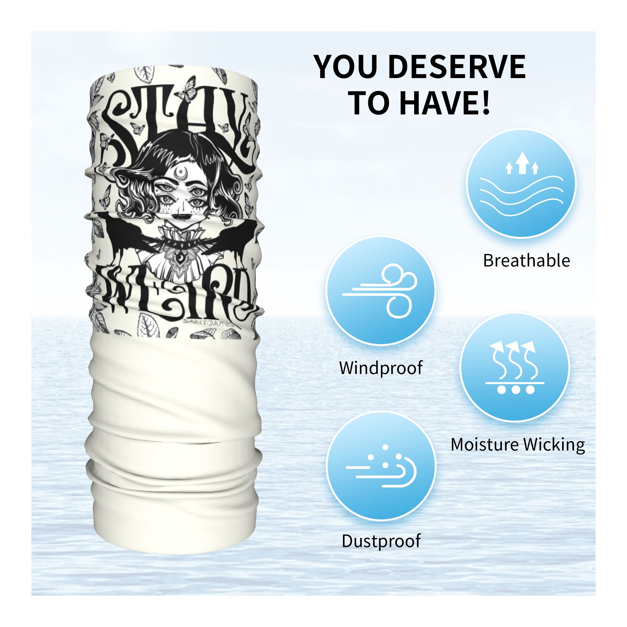 Custom Stay Weird Bandana Neck - Neck Gaiter Face Cover ulasan dan harga