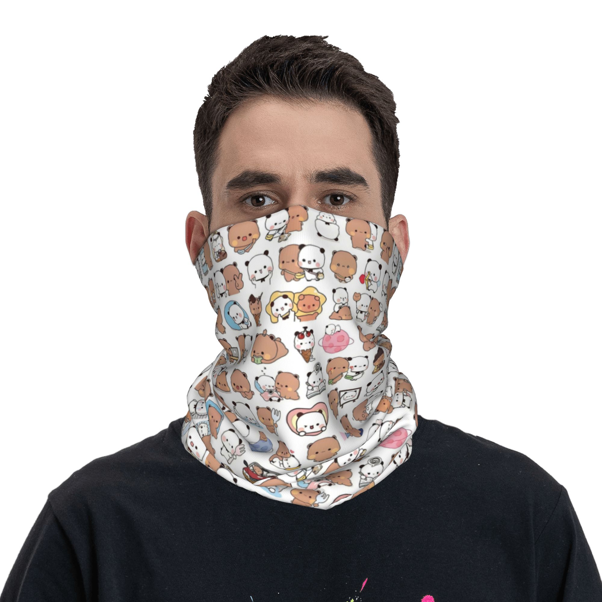 Custom Bear Cartoon Peach And  - Neck Gaiter Face Cover ulasan dan harga