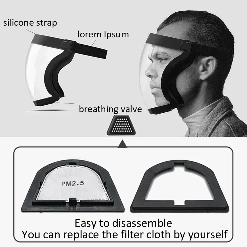 Protective Full Face Shield Ma - Anti Pollution Mask ulasan dan harga