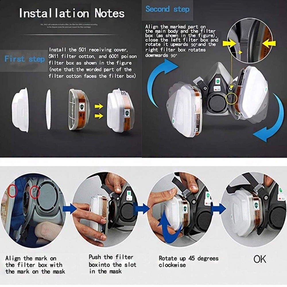 Reusable ‌Half-face Profession - Respirator Half Face ulasan dan harga