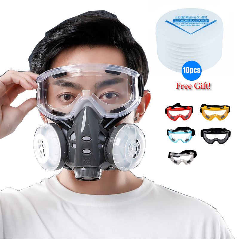 Half Face Dust Mask Safety Gog - Kn95 Respirator Mask ulasan dan harga