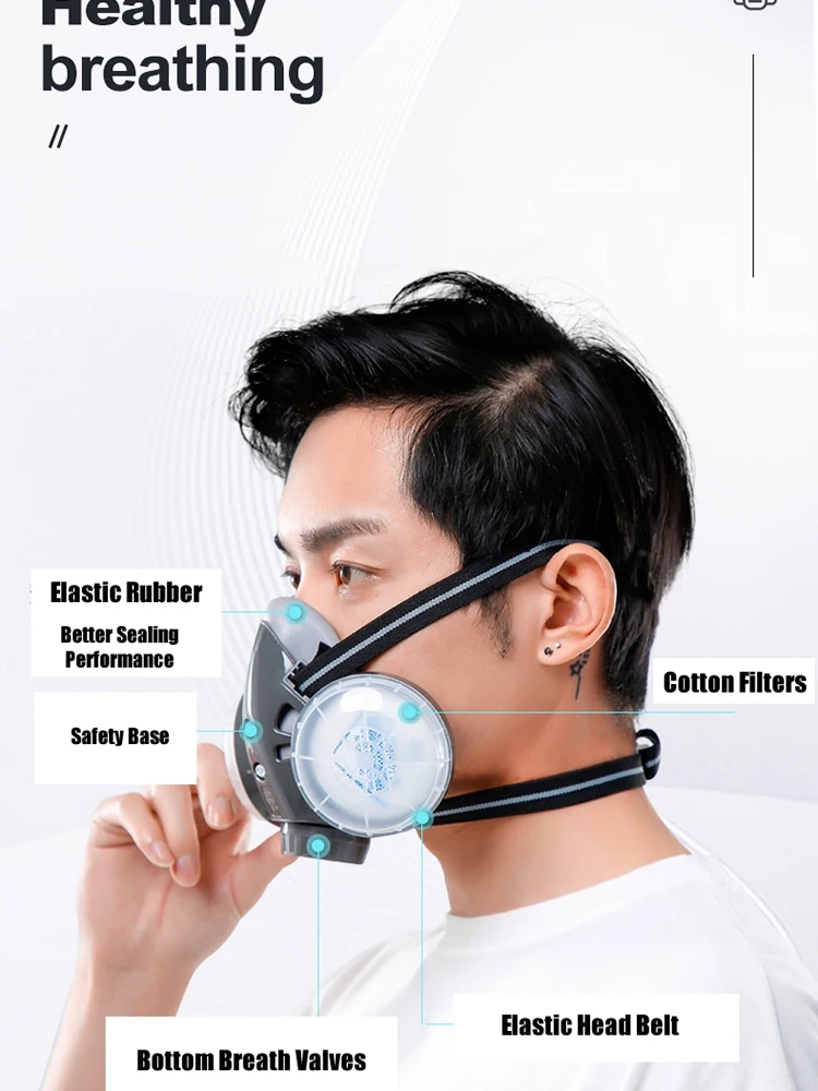 Half Face Dust Mask Safety Gog - Kn95 Respirator Mask ulasan dan harga