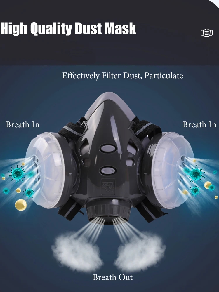 Half Face Dust Mask Safety Gog - Kn95 Respirator Mask ulasan dan harga