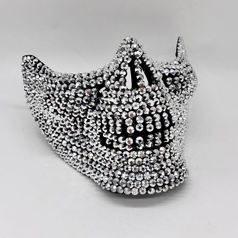 Rhinestone Half Skull Mask for - Respirator Half Face ulasan dan harga