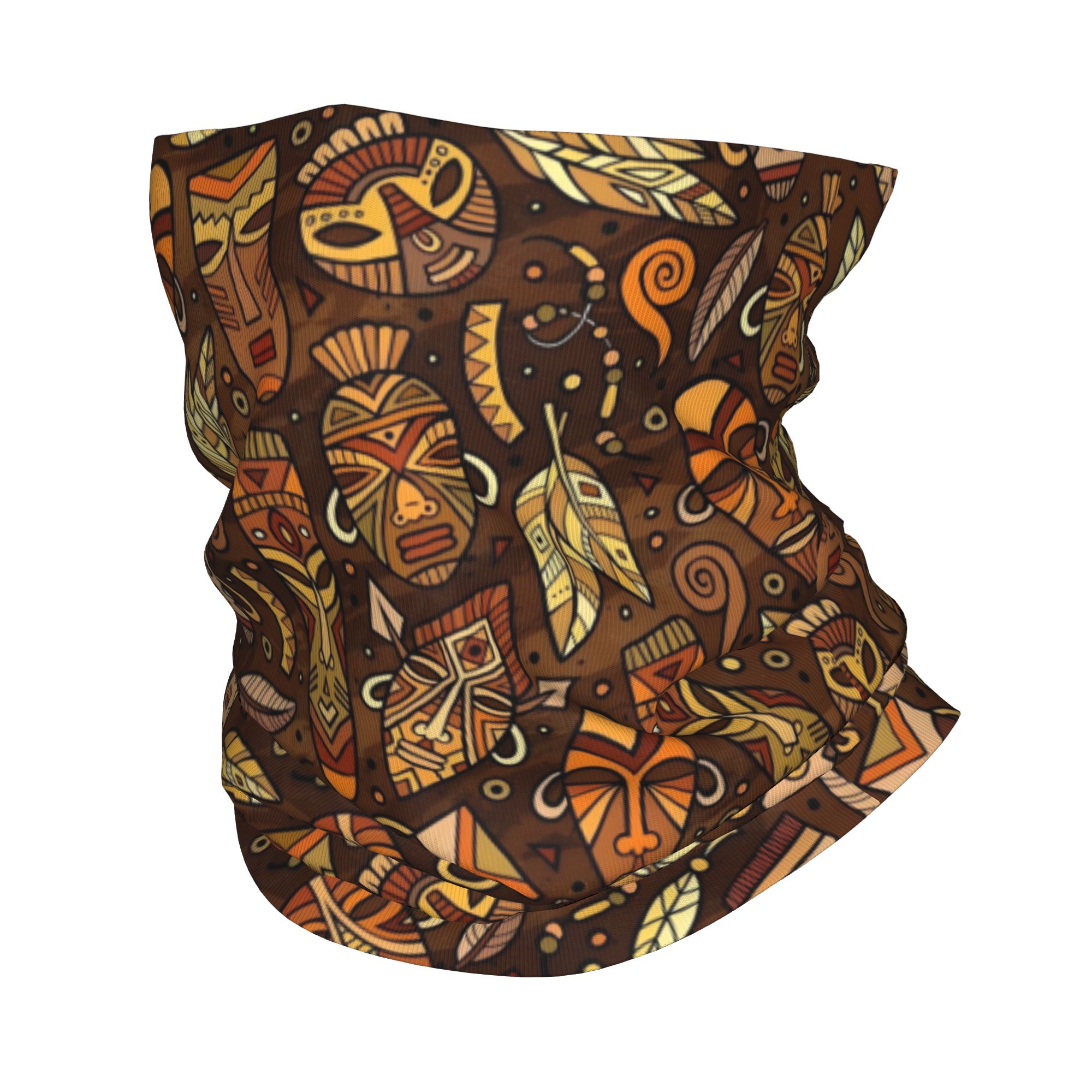 Custom Tribal Mask Pattern Ban - Neck Gaiter Face Cover ulasan dan harga