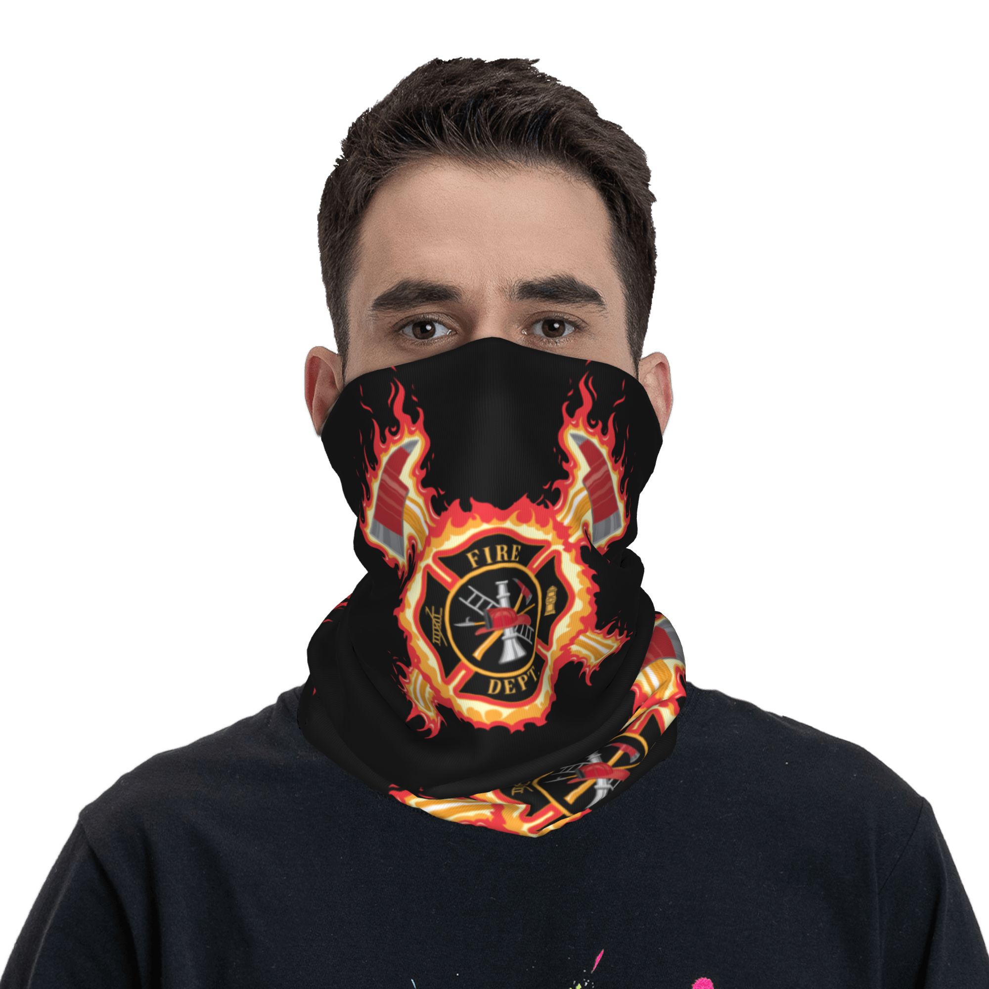 Custom Firefighter Cross Banda - Neck Gaiter Face Cover ulasan dan harga