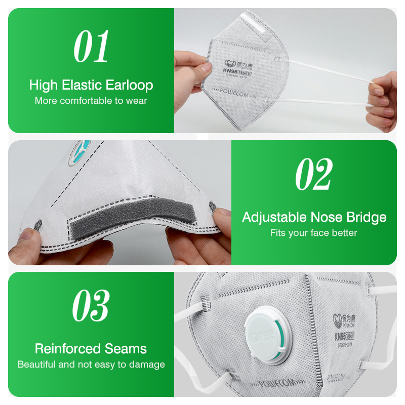 POWECOM KN95 Masks Activated C - Cloth Face Mask Washable ulasan dan harga