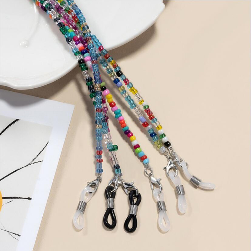 Colorful Rice Bead Glasses Cha - Mask Chain Holder ulasan dan harga