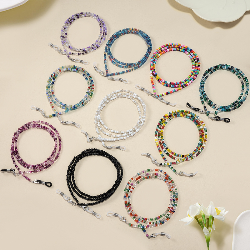 Colorful Rice Bead Glasses Cha - Mask Chain Holder ulasan dan harga