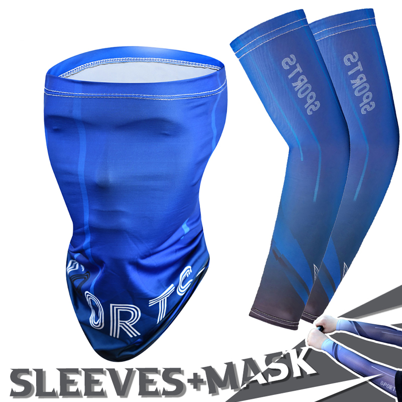 2Pcs Set Summer Ice Silk Cycli - Sports Mask Breathable ulasan dan harga