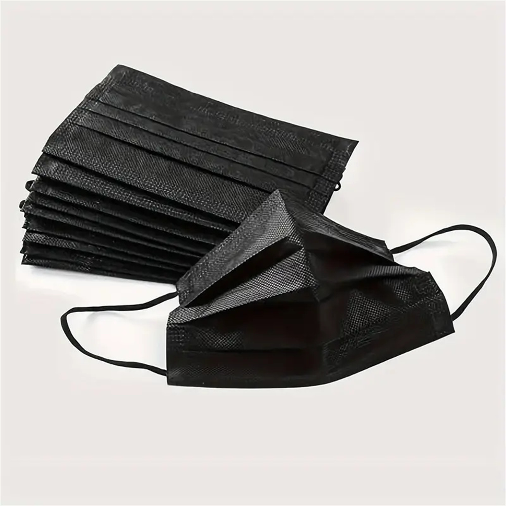 50-200pcs Black Disposable Fac - Black Face Mask Pack ulasan dan harga
