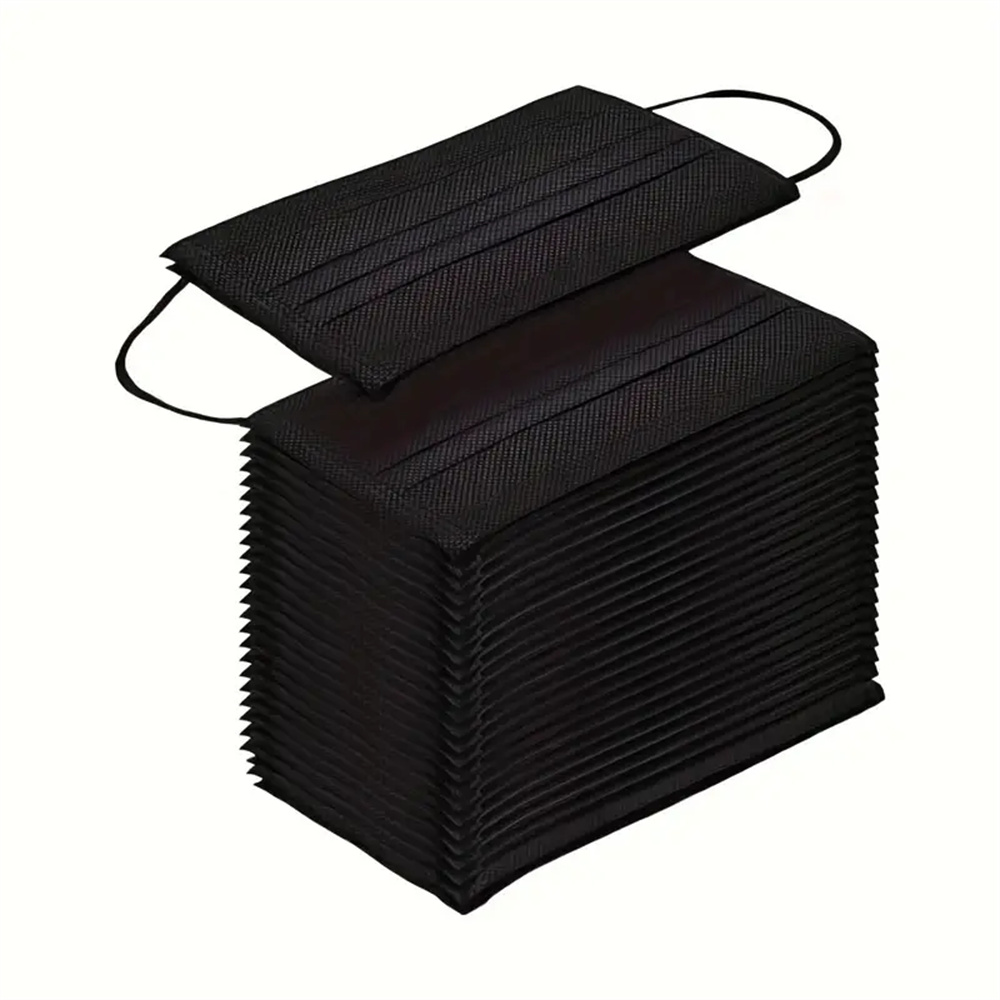 50-200pcs Black Disposable Fac - Black Face Mask Pack ulasan dan harga
