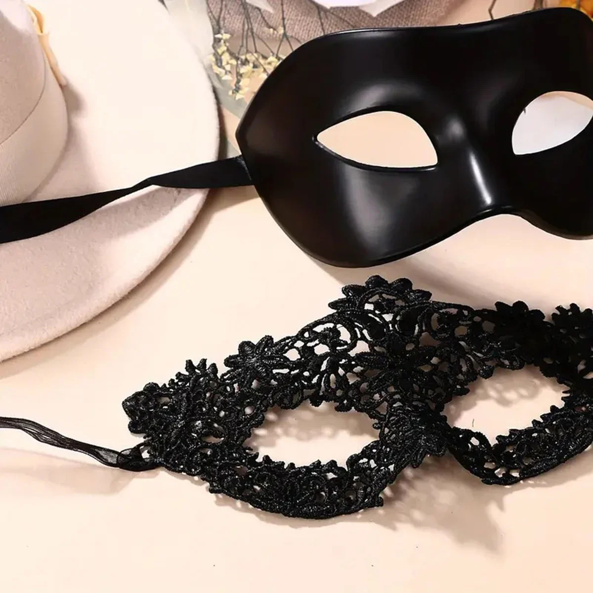 2pcs Elegant Black Lace Masque - Black Face Mask Pack ulasan dan harga