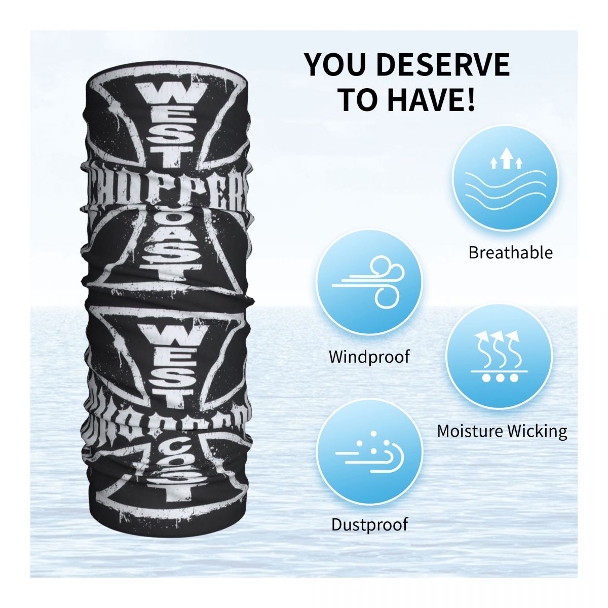 West Coast Iron Cross Choppers - Neck Gaiter Face Cover ulasan dan harga
