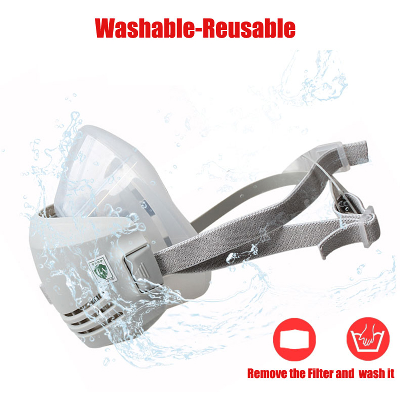 Silicone Dust-proof Gas Mask R - Respirator Half Face ulasan dan harga