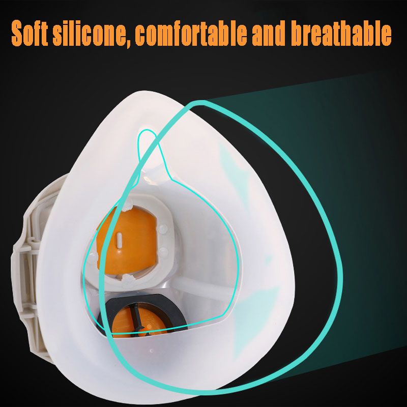 Silicone Dust-proof Gas Mask R - Respirator Half Face ulasan dan harga